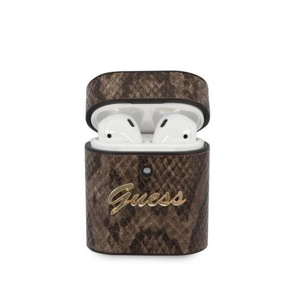 Etui GUESS Apple AirPods Cover Python Collection Brązowy Case